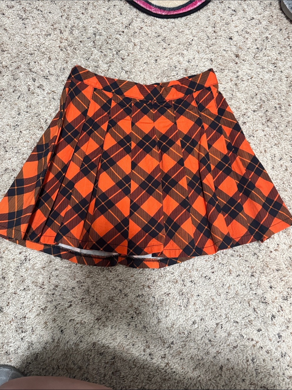 Trickz n treats Halloween plaid skirt